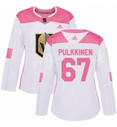 Womens Adidas Vegas Golden Knights 67 Teemu Pulkkinen Authentic WhitePink Fashion NHL Jersey Womens Adidas Vegas Golden Knights 67 Teemu Pulkkinen Authentic WhitePink Fashion NHL Jersey