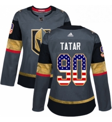 Womens Adidas Vegas Golden Knights 90 Tomas Tatar Authentic Gray USA Flag Fashion NHL Jersey Womens Adidas Vegas Golden Knights 90 Tomas Tatar Authentic Gray USA Flag Fashion NHL Jersey