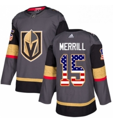 Youth Adidas Vegas Golden Knights 15 Jon Merrill Authentic Gray USA Flag Fashion NHL Jersey Youth Adidas Vegas Golden Knights 15 Jon Merrill Authentic Gray USA Flag Fashion NHL Jersey