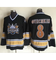Capitals #8 Alex Ovechkin Black CCM Throwback Stitched NHL Jersey Capitals #8 Alex Ovechkin Black CCM Throwback Stitched NHL Jersey