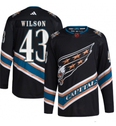 Men Washington Capitals 43 Tom Wilson Black 2022 23 Reverse Retro Stitched Jersey Men Washington Capitals 43 Tom Wilson Black 2022 23 Reverse Retro Stitched Jersey