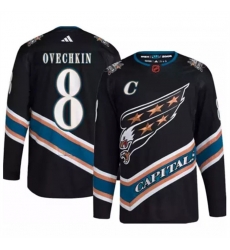 Men Washington Capitals 8 Alex Ovechkin Black 2022 23 Reverse Retro Stitched Jersey Men Washington Capitals 8 Alex Ovechkin Black 2022 23 Reverse Retro Stitched Jersey