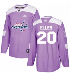 Mens Adidas Washington Capitals 20 Lars Eller Authentic Purple Fights Cancer Practice NHL Jersey Mens Adidas Washington Capitals 20 Lars Eller Authentic Purple Fights Cancer Practice NHL Jersey