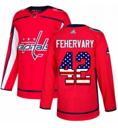 Mens Adidas Washington Capitals 42 Martin Fehervary Authentic Red USA Flag Fashion NHL Jersey Mens Adidas Washington Capitals 42 Martin Fehervary Authentic Red USA Flag Fashion NHL Jersey