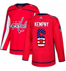 Mens Adidas Washington Capitals 6 Michal Kempny Authentic Red USA Flag Fashion NHL Jerse Mens Adidas Washington Capitals 6 Michal Kempny Authentic Red USA Flag Fashion NHL Jerse