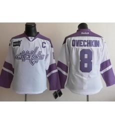 Washington Capitals 8 Alex Ovechkin White Women's Fights Cancer Hockey Jersey Washington Capitals 8 Alex Ovechkin White Women's Fights Cancer Hockey Jersey