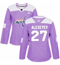 Womens Adidas Washington Capitals 27 Alexander Alexeyev Authentic Purple Fights Cancer Practice NHL Jerse Womens Adidas Washington Capitals 27 Alexander Alexeyev Authentic Purple Fights Cancer Practice NHL Jerse