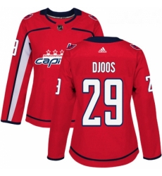 Womens Adidas Washington Capitals 29 Christian Djoos Premier Red Home NHL Jersey Womens Adidas Washington Capitals 29 Christian Djoos Premier Red Home NHL Jersey
