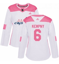 Womens Adidas Washington Capitals 6 Michal Kempny Authentic White Pink Fashion NHL Jerse Womens Adidas Washington Capitals 6 Michal Kempny Authentic White Pink Fashion NHL Jerse