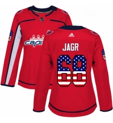 Womens Adidas Washington Capitals 68 Jaromir Jagr Authentic Red USA Flag Fashion NHL Jersey Womens Adidas Washington Capitals 68 Jaromir Jagr Authentic Red USA Flag Fashion NHL Jersey