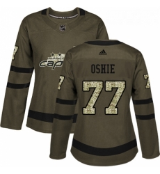 Womens Adidas Washington Capitals 77 TJ Oshie Authentic Green Salute to Service NHL Jersey Womens Adidas Washington Capitals 77 TJ Oshie Authentic Green Salute to Service NHL Jersey