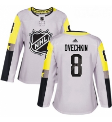 Womens Adidas Washington Capitals 8 Alex Ovechkin Authentic Gray 2018 All Star Metro Division NHL Jersey Womens Adidas Washington Capitals 8 Alex Ovechkin Authentic Gray 2018 All Star Metro Division NHL Jersey