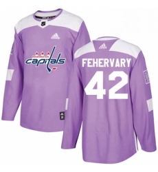 Youth Adidas Washington Capitals 42 Martin Fehervary Authentic Purple Fights Cancer Practice NHL Jersey Youth Adidas Washington Capitals 42 Martin Fehervary Authentic Purple Fights Cancer Practice NHL Jersey