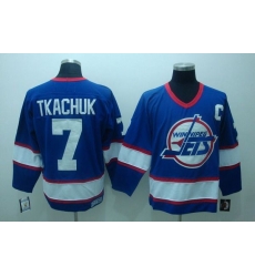 Jets #7 Keith Tkachuk Stitched Blue CCM Throwback NHL Jersey Jets #7 Keith Tkachuk Stitched Blue CCM Throwback NHL Jersey