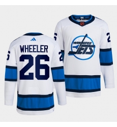 Men Winnipeg Jets 26 Blake Wheeler White 2022 Reverse Retro Stitched Jersey Men Winnipeg Jets 26 Blake Wheeler White 2022 Reverse Retro Stitched Jersey