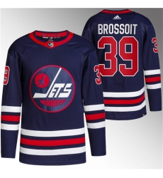 Men Winnipeg Jets 39 Laurent Brossoit 2021 22 Navy Stitched Jersey Men Winnipeg Jets 39 Laurent Brossoit 2021 22 Navy Stitched Jersey
