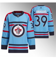 Men Winnipeg Jets 39 Laurent Brossoit Light Blue Anniversary Primegreen Stitched Jersey Men Winnipeg Jets 39 Laurent Brossoit Light Blue Anniversary Primegreen Stitched Jersey