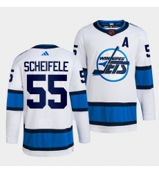 Men Winnipeg Jets 55 Mark Scheifele White 2022 Reverse Retro Stitched Jersey Men Winnipeg Jets 55 Mark Scheifele White 2022 Reverse Retro Stitched Jersey