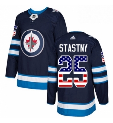 Mens Adidas Winnipeg Jets 25 Paul Stastny Authentic Navy Blue USA Flag Fashion NHL Jerse Mens Adidas Winnipeg Jets 25 Paul Stastny Authentic Navy Blue USA Flag Fashion NHL Jerse