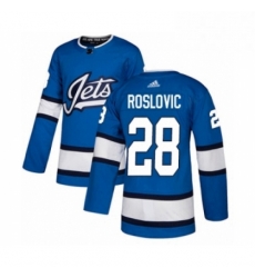 Mens Adidas Winnipeg Jets 28 Jack Roslovic Authentic Blue Alternate NHL Jersey Mens Adidas Winnipeg Jets 28 Jack Roslovic Authentic Blue Alternate NHL Jersey