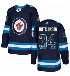 Mens Adidas Winnipeg Jets 34 Michael Hutchinson Authentic Navy Blue Drift Fashion NHL Jersey Mens Adidas Winnipeg Jets 34 Michael Hutchinson Authentic Navy Blue Drift Fashion NHL Jersey