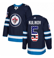 Mens Adidas Winnipeg Jets 5 Dmitry Kulikov Authentic Navy Blue USA Flag Fashion NHL Jersey Mens Adidas Winnipeg Jets 5 Dmitry Kulikov Authentic Navy Blue USA Flag Fashion NHL Jersey