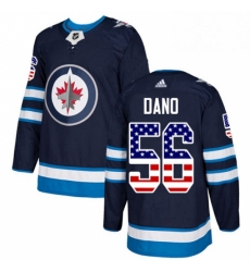 Mens Adidas Winnipeg Jets 56 Marko Dano Authentic Navy Blue USA Flag Fashion NHL Jersey Mens Adidas Winnipeg Jets 56 Marko Dano Authentic Navy Blue USA Flag Fashion NHL Jersey