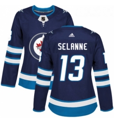 Womens Adidas Winnipeg Jets 13 Teemu Selanne Premier Navy Blue Home NHL Jersey Womens Adidas Winnipeg Jets 13 Teemu Selanne Premier Navy Blue Home NHL Jersey