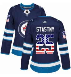 Womens Adidas Winnipeg Jets 25 Paul Stastny Authentic Navy Blue USA Flag Fashion NHL Jerse Womens Adidas Winnipeg Jets 25 Paul Stastny Authentic Navy Blue USA Flag Fashion NHL Jerse