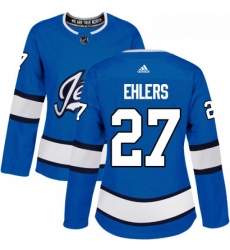 Womens Adidas Winnipeg Jets 27 Nikolaj Ehlers Authentic Blue Alternate NHL Jersey Womens Adidas Winnipeg Jets 27 Nikolaj Ehlers Authentic Blue Alternate NHL Jersey