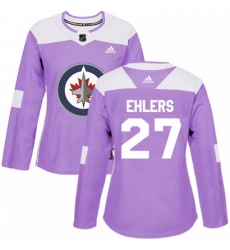 Womens Adidas Winnipeg Jets 27 Nikolaj Ehlers Authentic Purple Fights Cancer Practice NHL Jersey Womens Adidas Winnipeg Jets 27 Nikolaj Ehlers Authentic Purple Fights Cancer Practice NHL Jersey