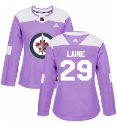 Womens Adidas Winnipeg Jets 29 Patrik Laine Authentic Purple Fights Cancer Practice NHL Jersey Womens Adidas Winnipeg Jets 29 Patrik Laine Authentic Purple Fights Cancer Practice NHL Jersey