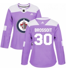Womens Adidas Winnipeg Jets 30 Laurent Brossoit Authentic Purple Fights Cancer Practice NHL Jersey Womens Adidas Winnipeg Jets 30 Laurent Brossoit Authentic Purple Fights Cancer Practice NHL Jersey