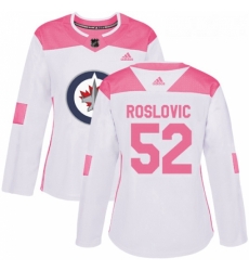 Womens Adidas Winnipeg Jets 52 Jack Roslovic Authentic WhitePink Fashion NHL Jersey Womens Adidas Winnipeg Jets 52 Jack Roslovic Authentic WhitePink Fashion NHL Jersey