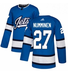 Youth Adidas Winnipeg Jets 27 Teppo Numminen Authentic Blue Alternate NHL Jersey Youth Adidas Winnipeg Jets 27 Teppo Numminen Authentic Blue Alternate NHL Jersey