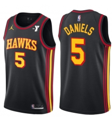 Men Atlanta Hawks #5 Dyson Daniels Black Stitched Swingman Basketball Jersey Men Atlanta Hawks #5 Dyson Daniels Black Stitched Swingman Basketball Jersey