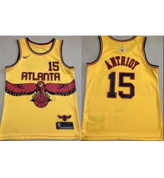 Men Atlanta Hawks Carmero Anthony #15 Yellow City Edition Stitched Jersey Men Atlanta Hawks Carmero Anthony #15 Yellow City Edition Stitched Jersey