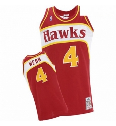Mens Adidas Atlanta Hawks 4 Spud Webb Swingman Red Throwback NBA Jersey Mens Adidas Atlanta Hawks 4 Spud Webb Swingman Red Throwback NBA Jersey