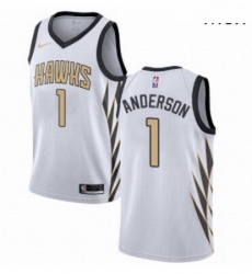 Mens Nike Atlanta Hawks 1 Justin Anderson Swingman White NBA Jersey City Edition Mens Nike Atlanta Hawks 1 Justin Anderson Swingman White NBA Jersey City Edition