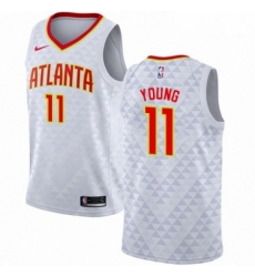 Mens Nike Atlanta Hawks 11 Trae Young Swingman White NBA Jersey Association Edition Mens Nike Atlanta Hawks 11 Trae Young Swingman White NBA Jersey Association Edition