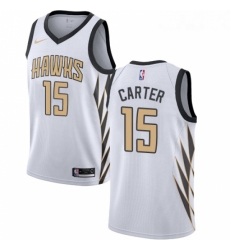 Womens Nike Atlanta Hawks 15 Vince Carter Swingman White NBA Jersey City Edition Womens Nike Atlanta Hawks 15 Vince Carter Swingman White NBA Jersey City Edition