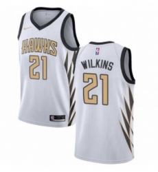 Womens Nike Atlanta Hawks 21 Dominique Wilkins Swingman White NBA Jersey City Edition Womens Nike Atlanta Hawks 21 Dominique Wilkins Swingman White NBA Jersey City Edition