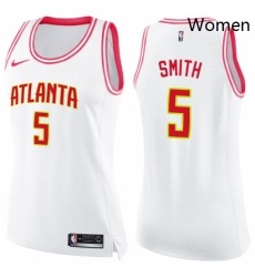 Womens Nike Atlanta Hawks 5 Josh Smith Swingman WhitePink Fashion NBA Jersey Womens Nike Atlanta Hawks 5 Josh Smith Swingman WhitePink Fashion NBA Jersey
