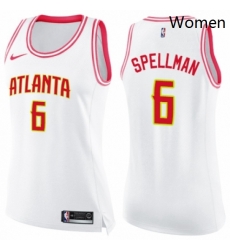 Womens Nike Atlanta Hawks 6 Omari Spellman Swingman WhitePink Fashion NBA Jersey Womens Nike Atlanta Hawks 6 Omari Spellman Swingman WhitePink Fashion NBA Jersey