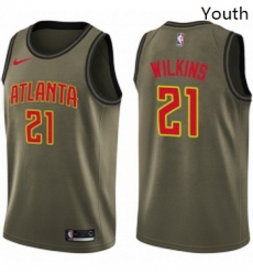 Youth Nike Atlanta Hawks 21 Dominique Wilkins Swingman Green Salute to Service NBA Jersey Youth Nike Atlanta Hawks 21 Dominique Wilkins Swingman Green Salute to Service NBA Jersey