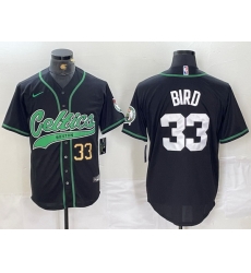 Men Boston Celtics 33 Larry Bird Black With Patch Cool Base Stitched Baseball Jersey Men Boston Celtics 33 Larry Bird Black With Patch Cool Base Stitched Baseball Jersey