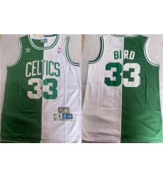 Men Boston Celtics 33 Larry Bird White Green Split Throwback Stitched Jersey Men Boston Celtics 33 Larry Bird White Green Split Throwback Stitched Jersey