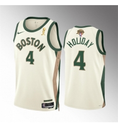 Men Boston Celtics 4 Jrue Holiday 2024 Finals Champions City Edition Stitched Basketball Jersey Men Boston Celtics 4 Jrue Holiday 2024 Finals Champions City Edition Stitched Basketball Jersey