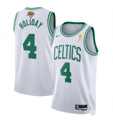 Men Boston Celtics 4 Jrue Holiday White 2024 Finals Champions Association Edition Stitched Basketball Jersey Men Boston Celtics 4 Jrue Holiday White 2024 Finals Champions Association Edition Stitched Basketball Jersey