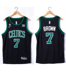 Men Boston Celtics 7 Jaylen Brown Black No 6 Patch Stitched Basketball Jersey Men Boston Celtics 7 Jaylen Brown Black No 6 Patch Stitched Basketball Jersey